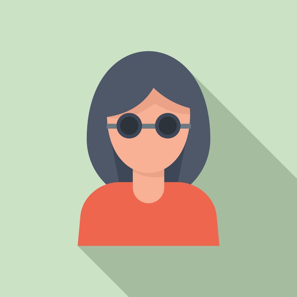 icono de mujer ciega, estilo plano vector