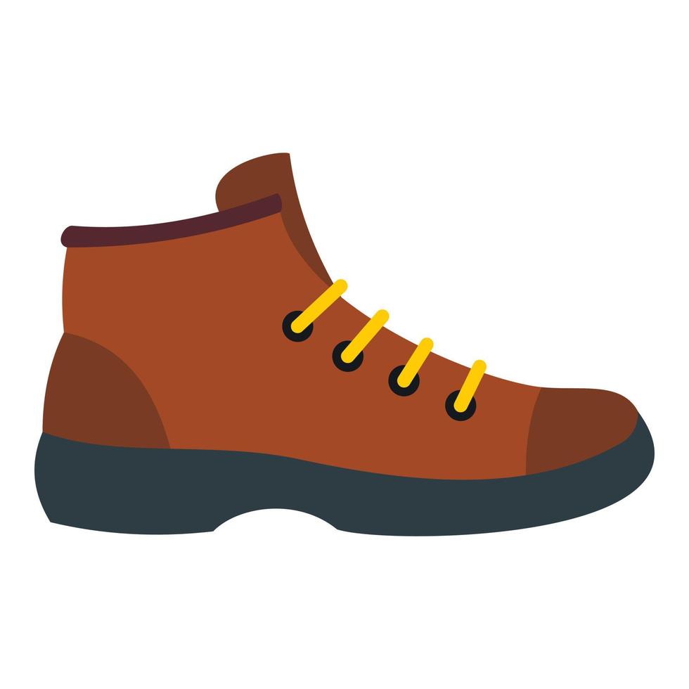 icono de bota de senderismo, estilo plano vector