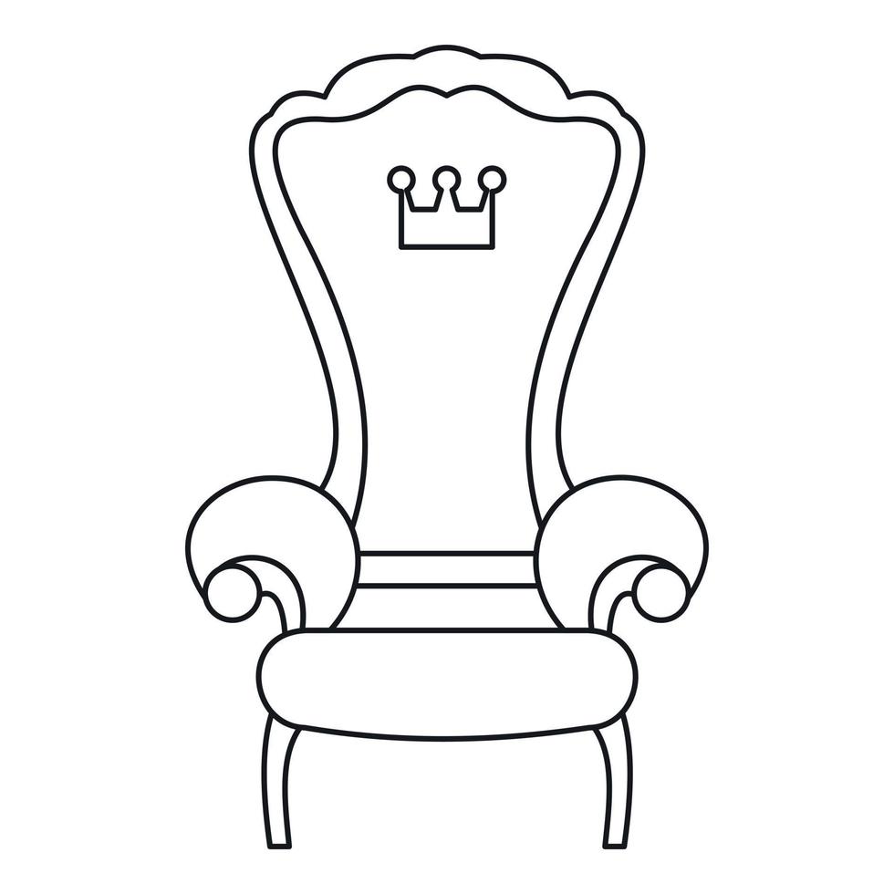 Royal throne icon, outline style vector