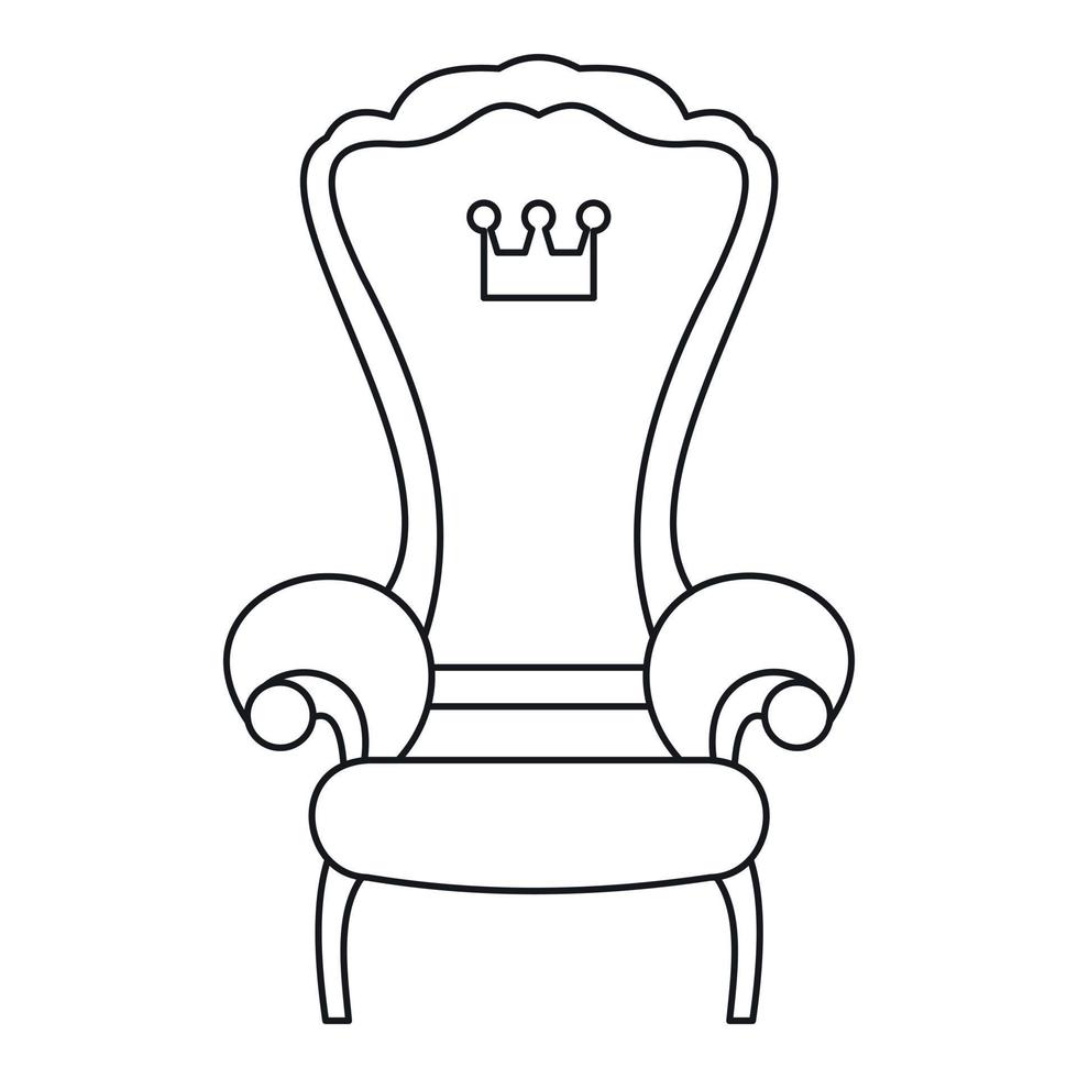 icono del trono real, estilo de contorno vector