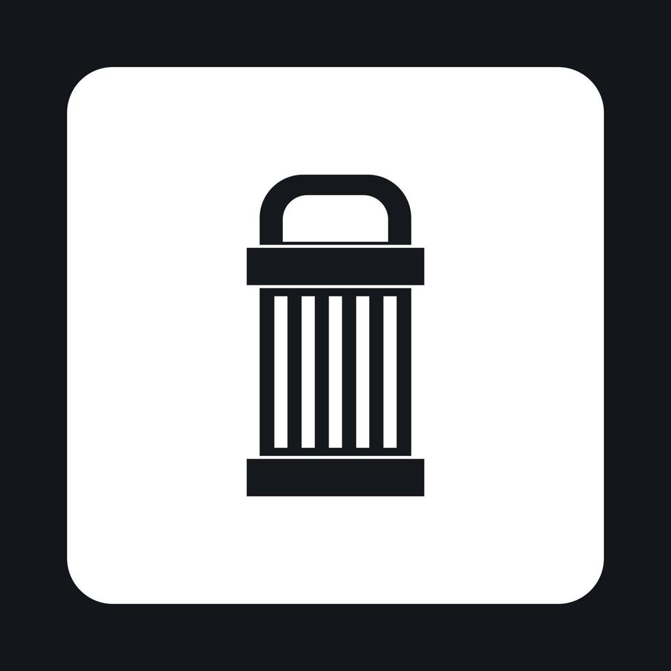 Outdoor bin icon, simple style vector