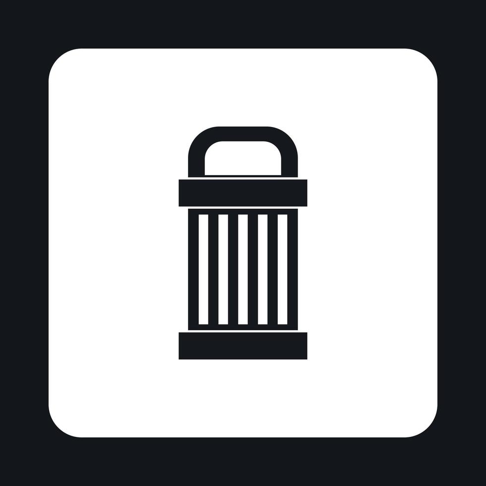 Outdoor bin icon, simple style vector