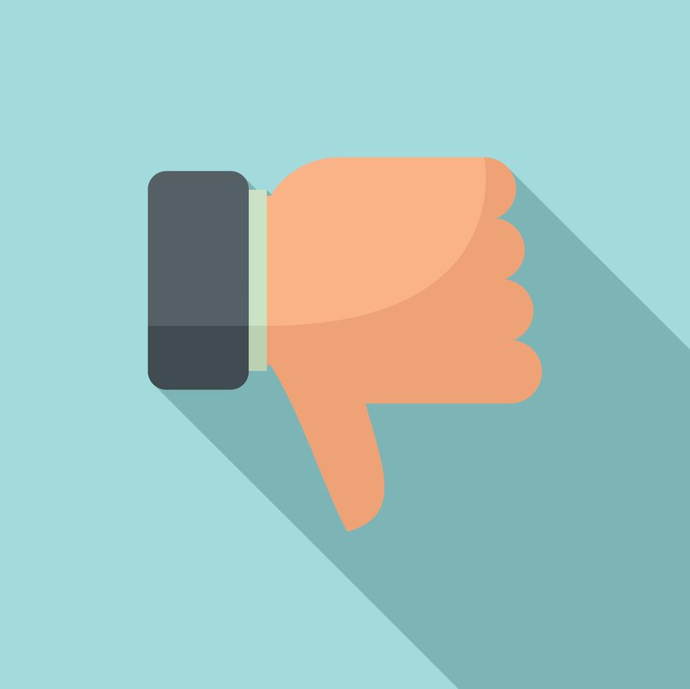 Teen problem thumb down icon, flat style vector