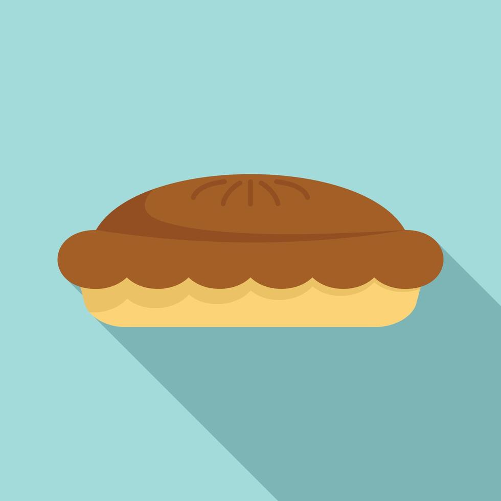 Chocolate pie icon, flat style vector