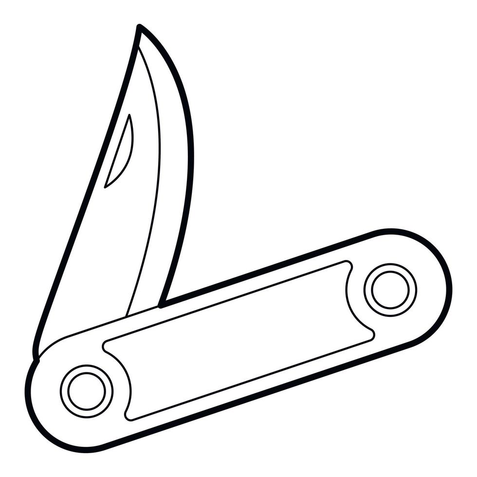 Pocket knife icon, outline style vector