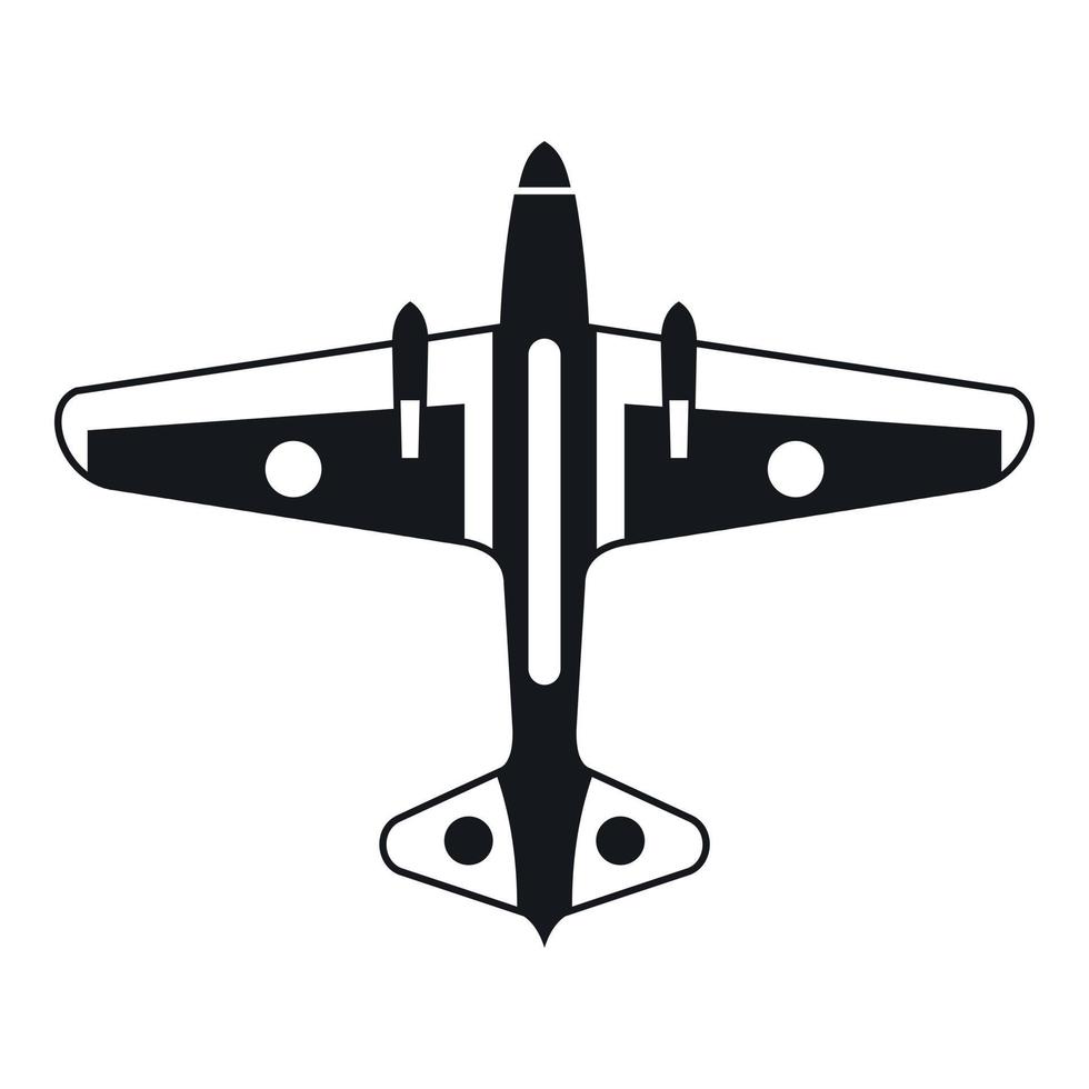 Military aircraft icon, simple style vector