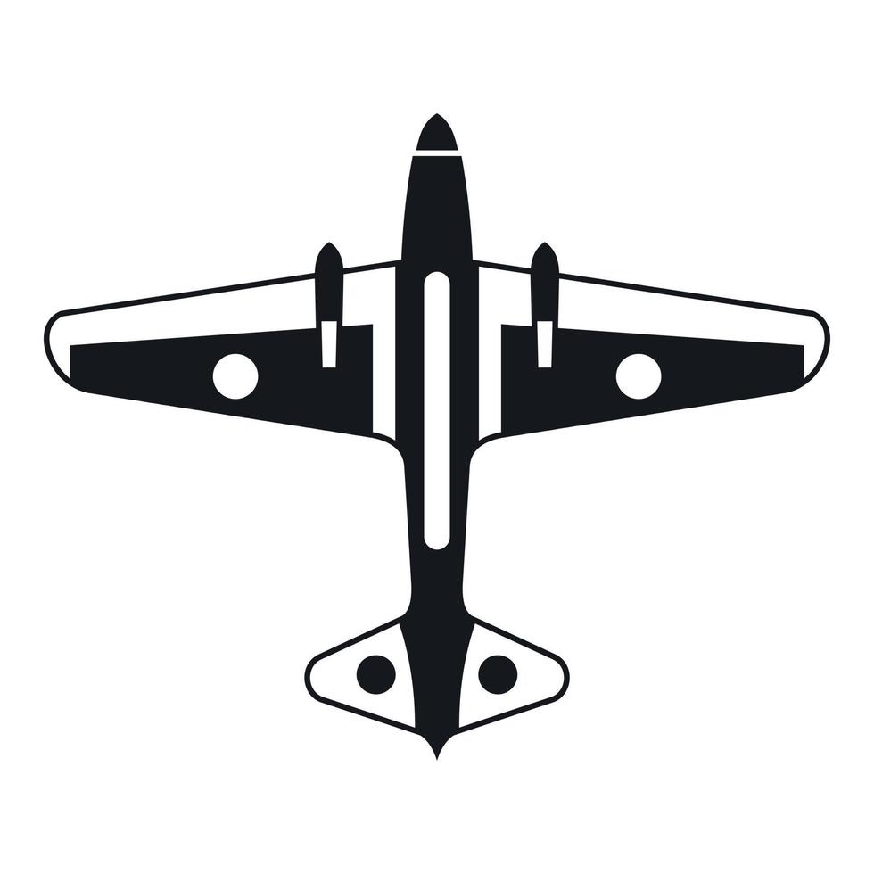 icono de avión militar, estilo simple vector