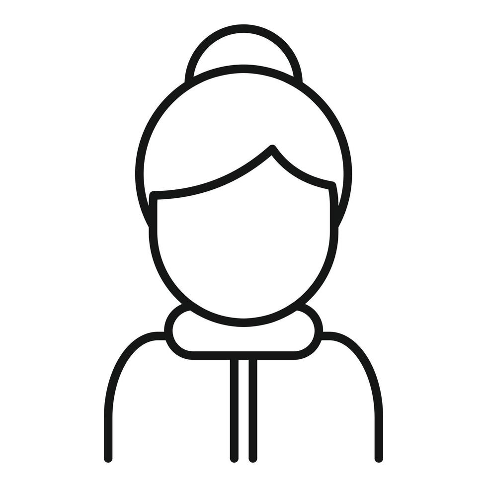 Retirement grandma icon, outline style vector