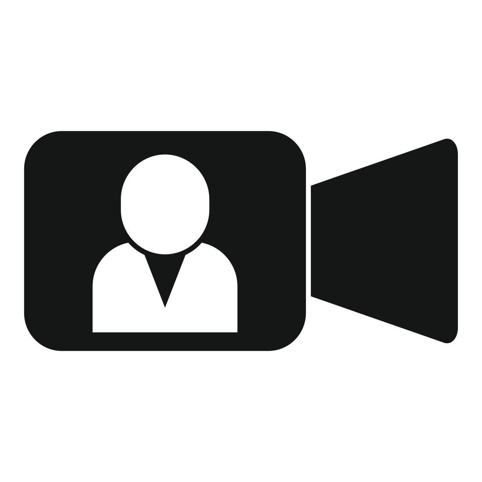 Camera video call icon, simple style vector