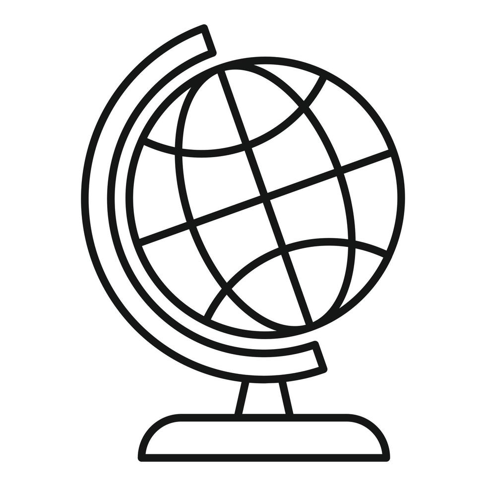icono de globo de viaje, estilo de contorno vector