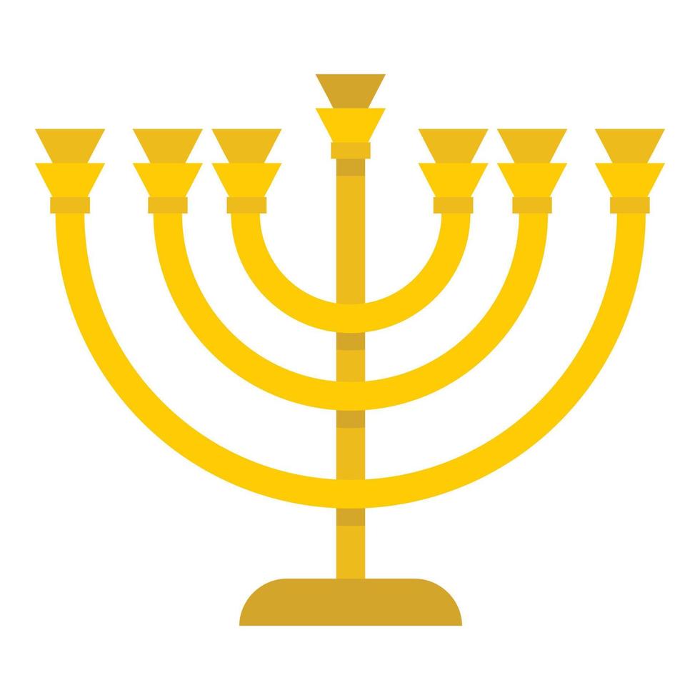 Jewish Menorah with candles icon, flat style vector