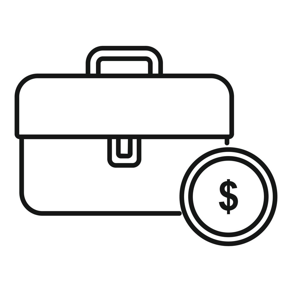 icono de caja de dinero comercial, estilo de esquema vector