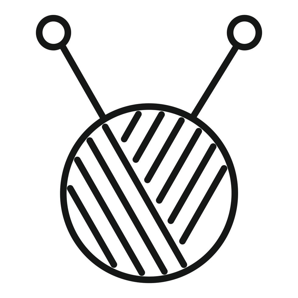 Knitting ball icon, outline style vector