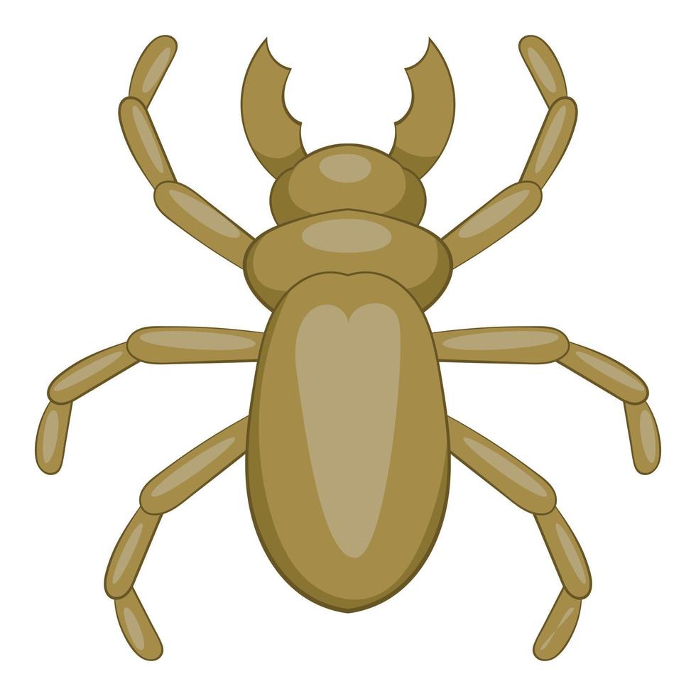 Beetle woodworm icon, cartoon style vector