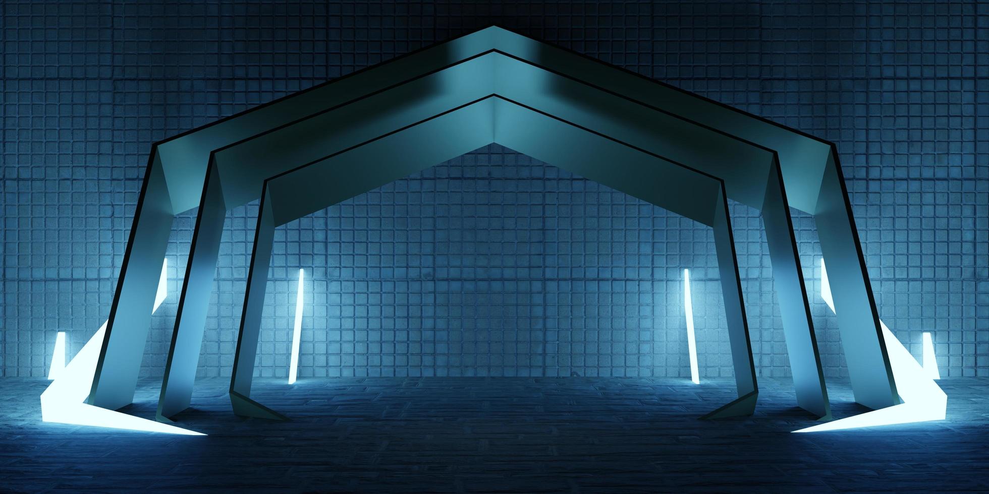 technology background neon lights and lasers show room modern showroom