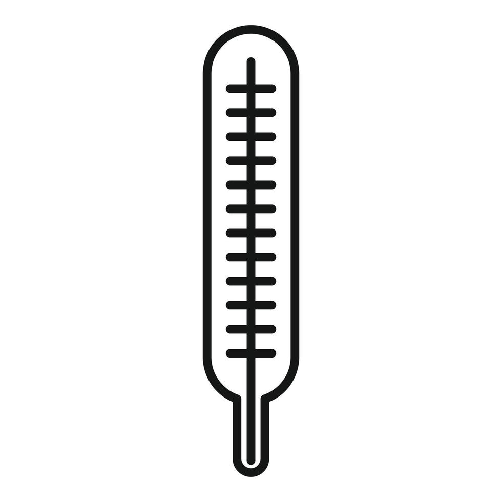 icono de temperatura alta del cuerpo, estilo de esquema vector