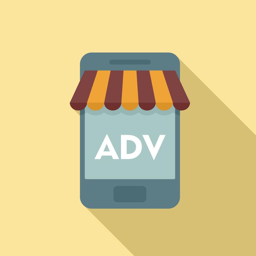 ADV marketing icon, flat style vector