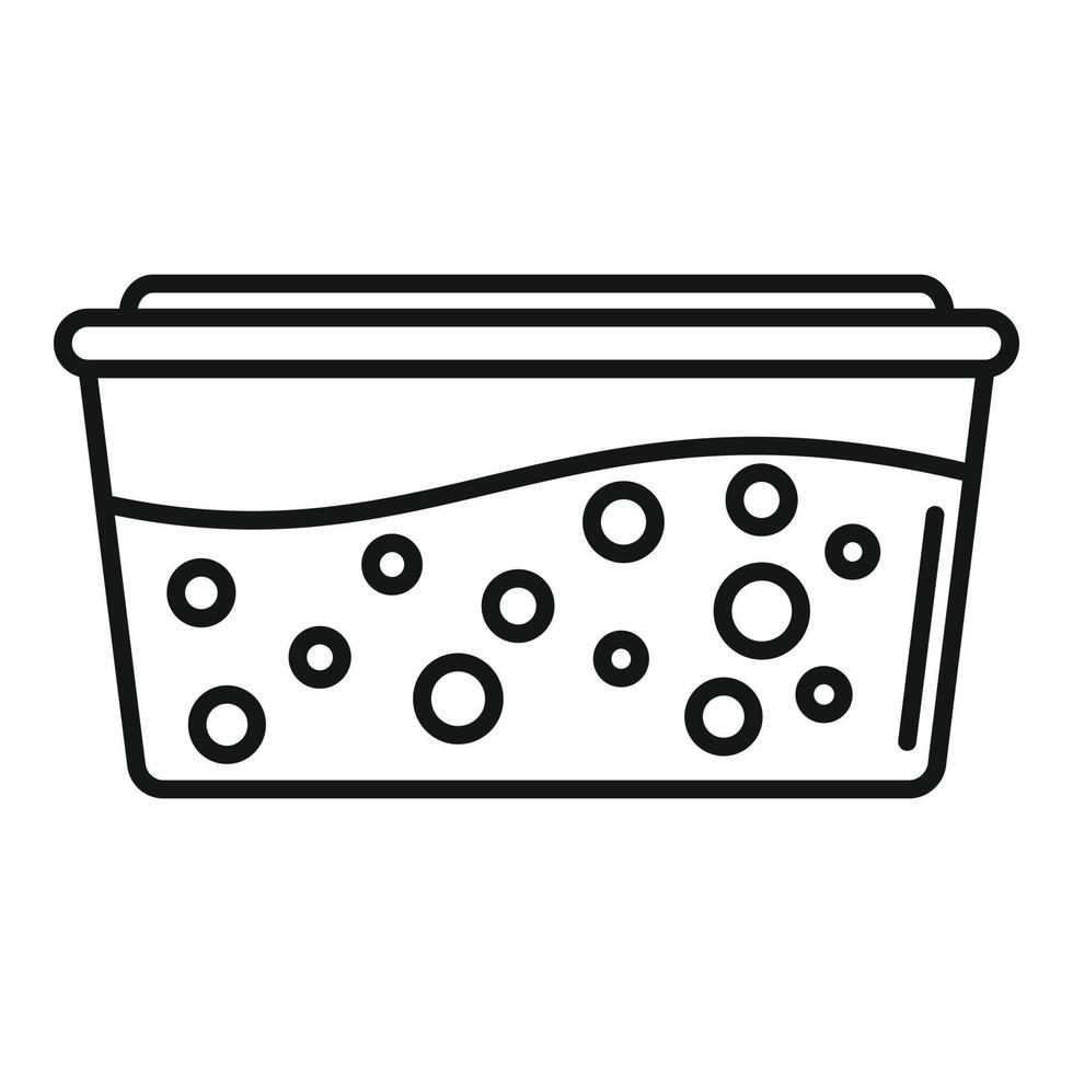 Full food box icon, outline style vector