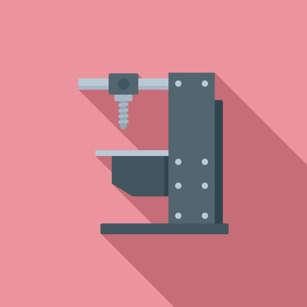 Milling machine equipment icon, flat style vector