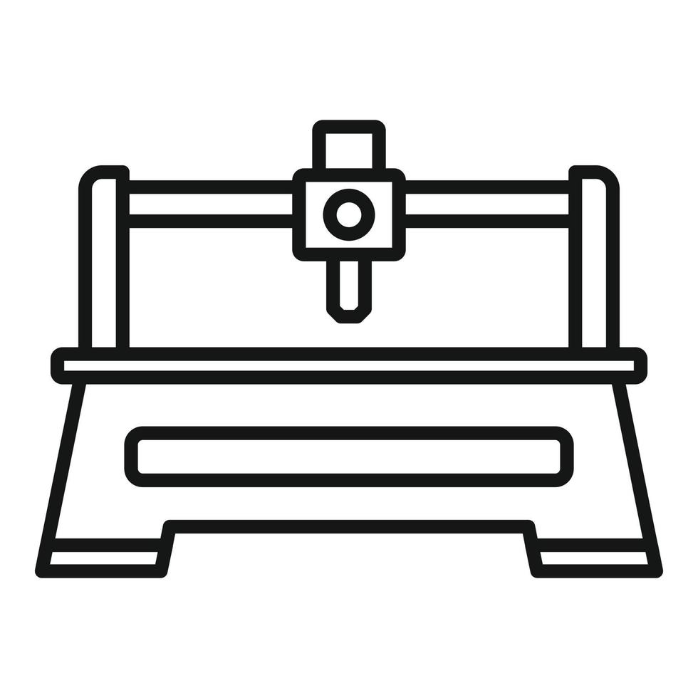 icono de herramienta de fresadora, estilo de esquema vector