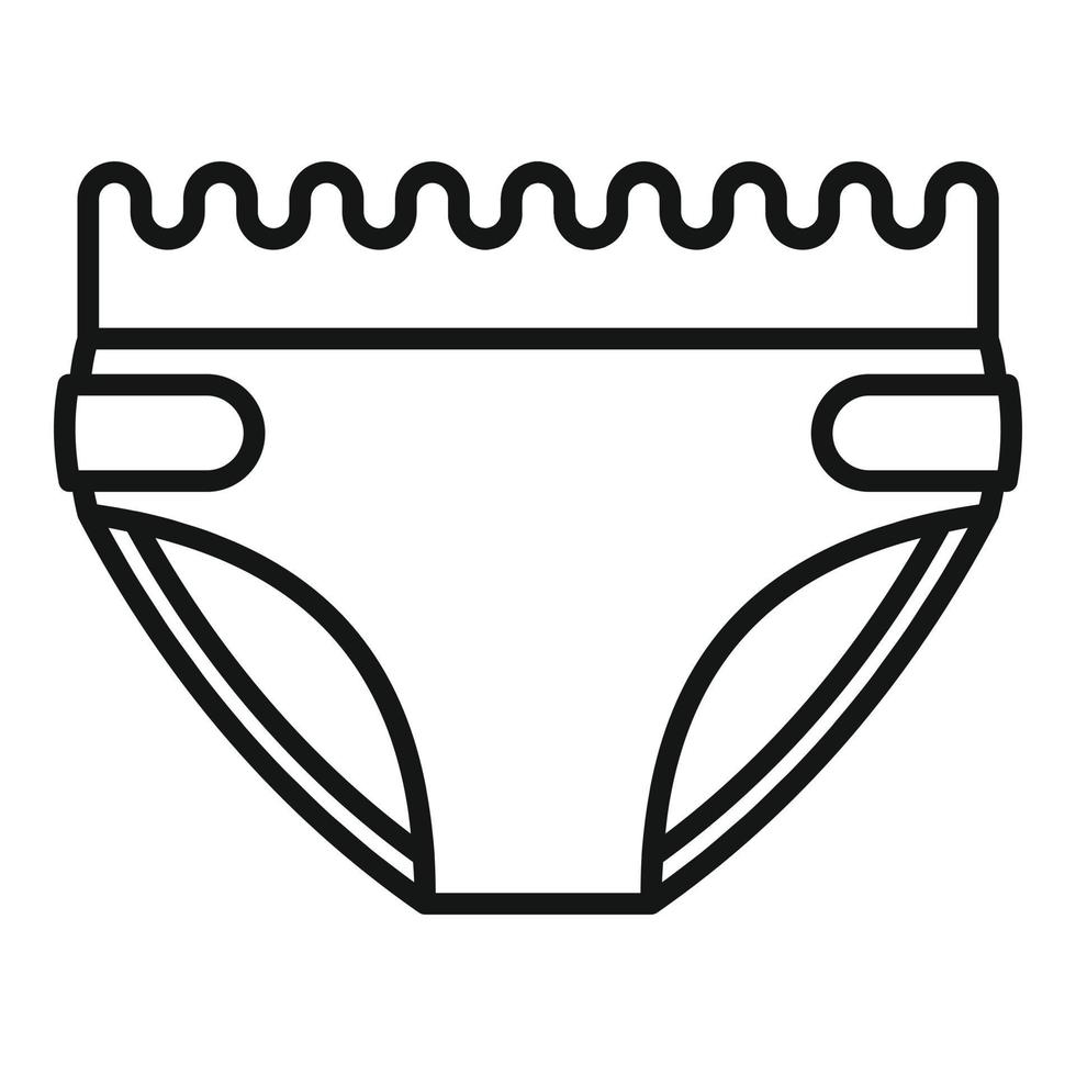 icono de pañal de higiene, estilo de contorno vector