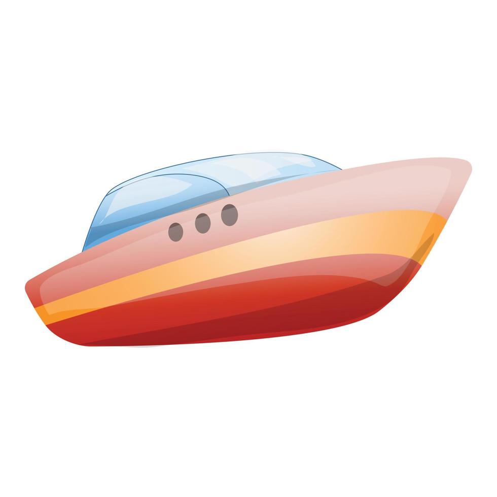 Speed yacht icon, cartoon style vector