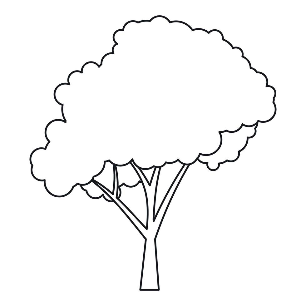 icono de árbol, estilo de esquema vector