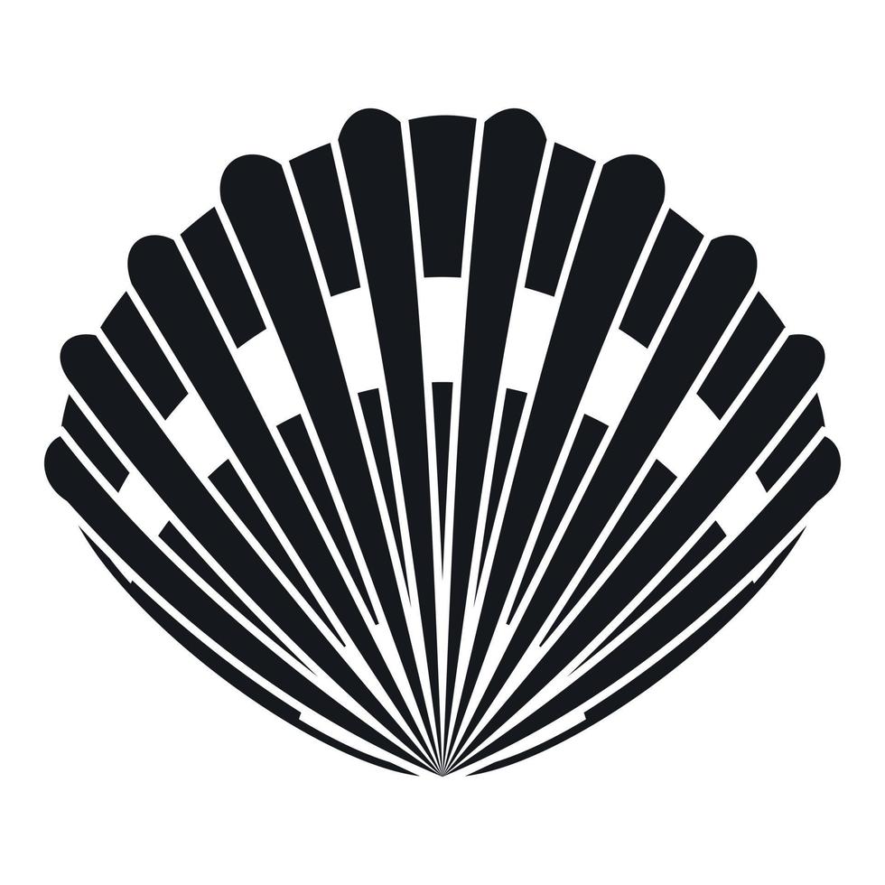 Pearl shell icon, simple style vector