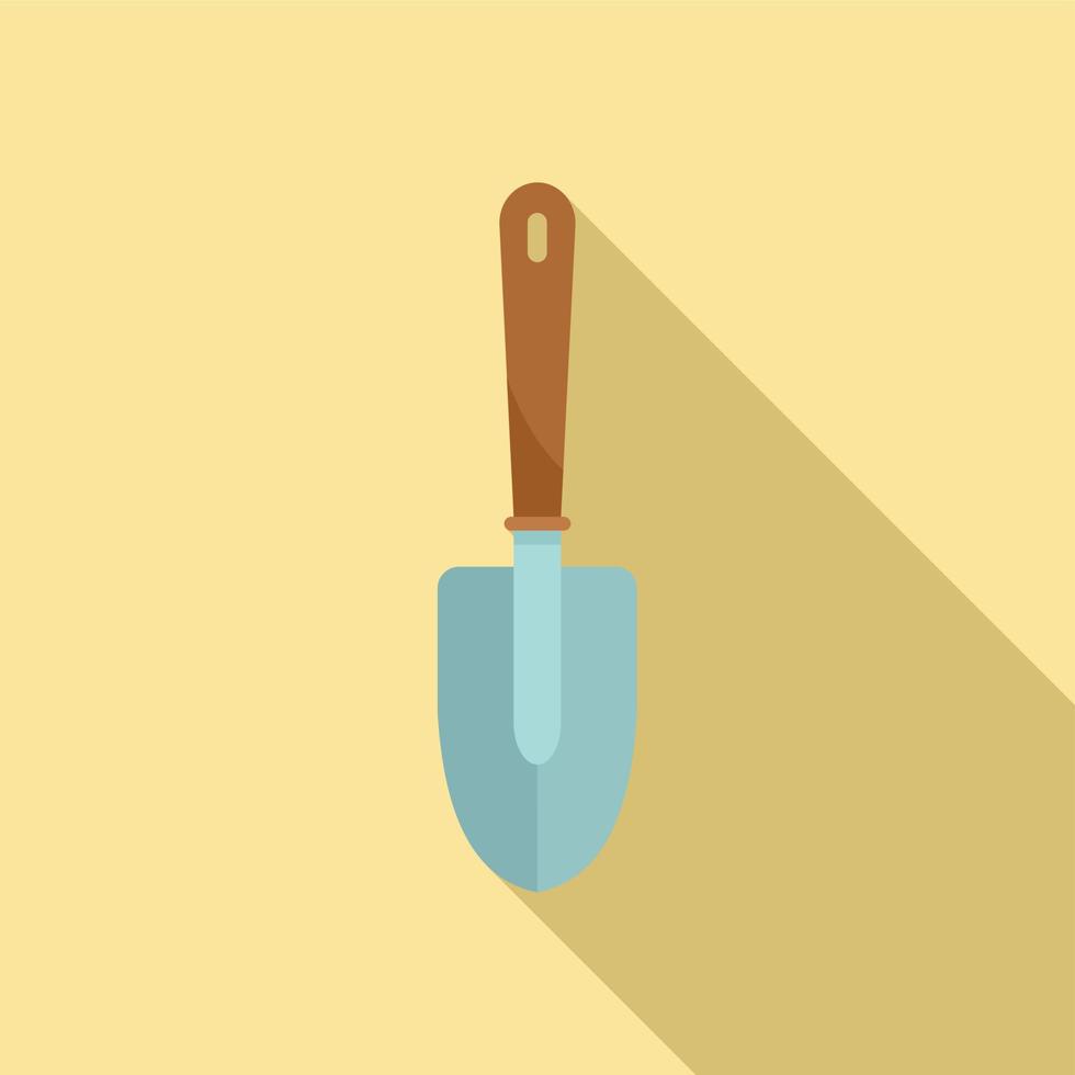 Garden handle shovel icon, flat style vector
