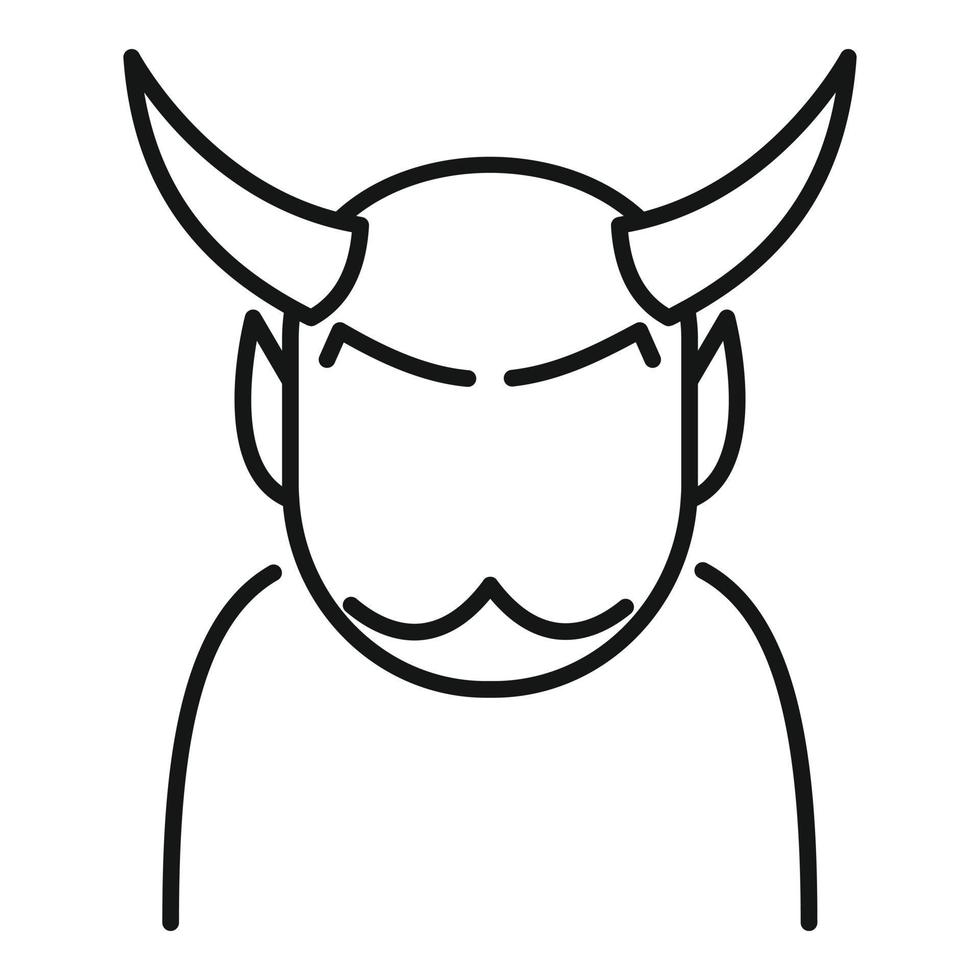 icono de hombre diablo, estilo de esquema vector