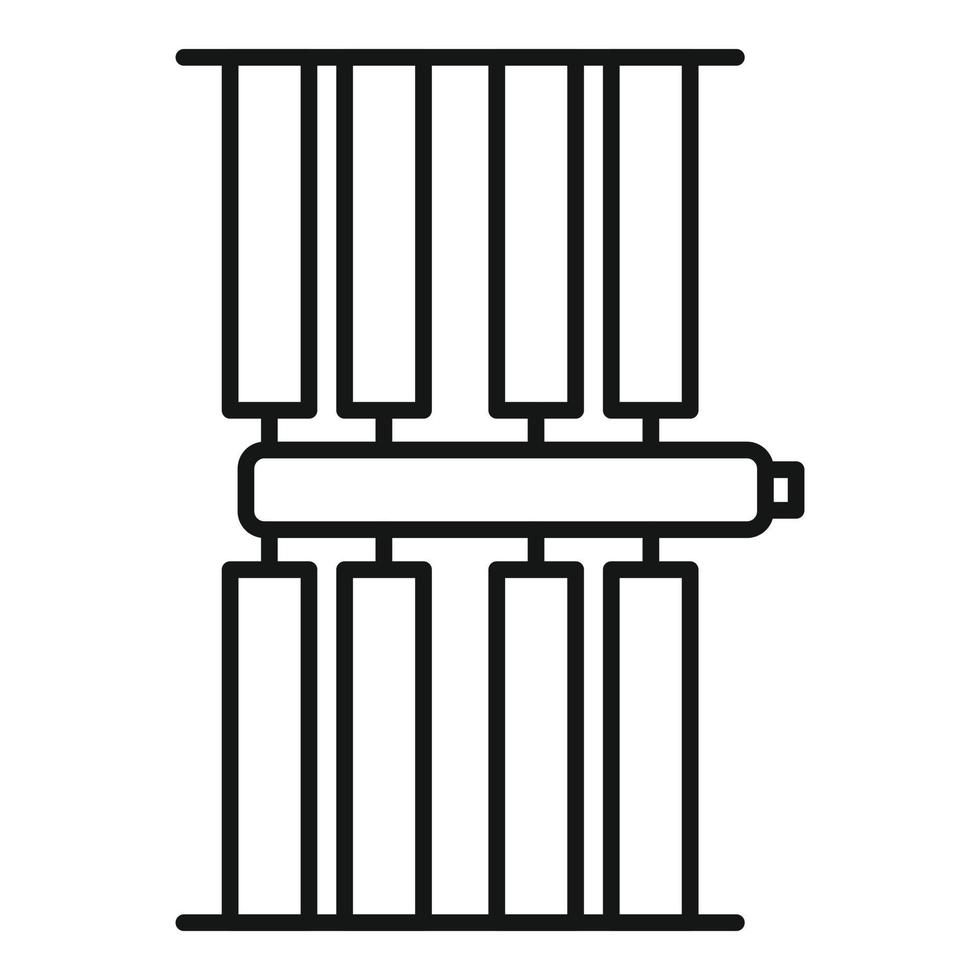 vector de contorno de icono de estación espacial de exploración. cohete internacional