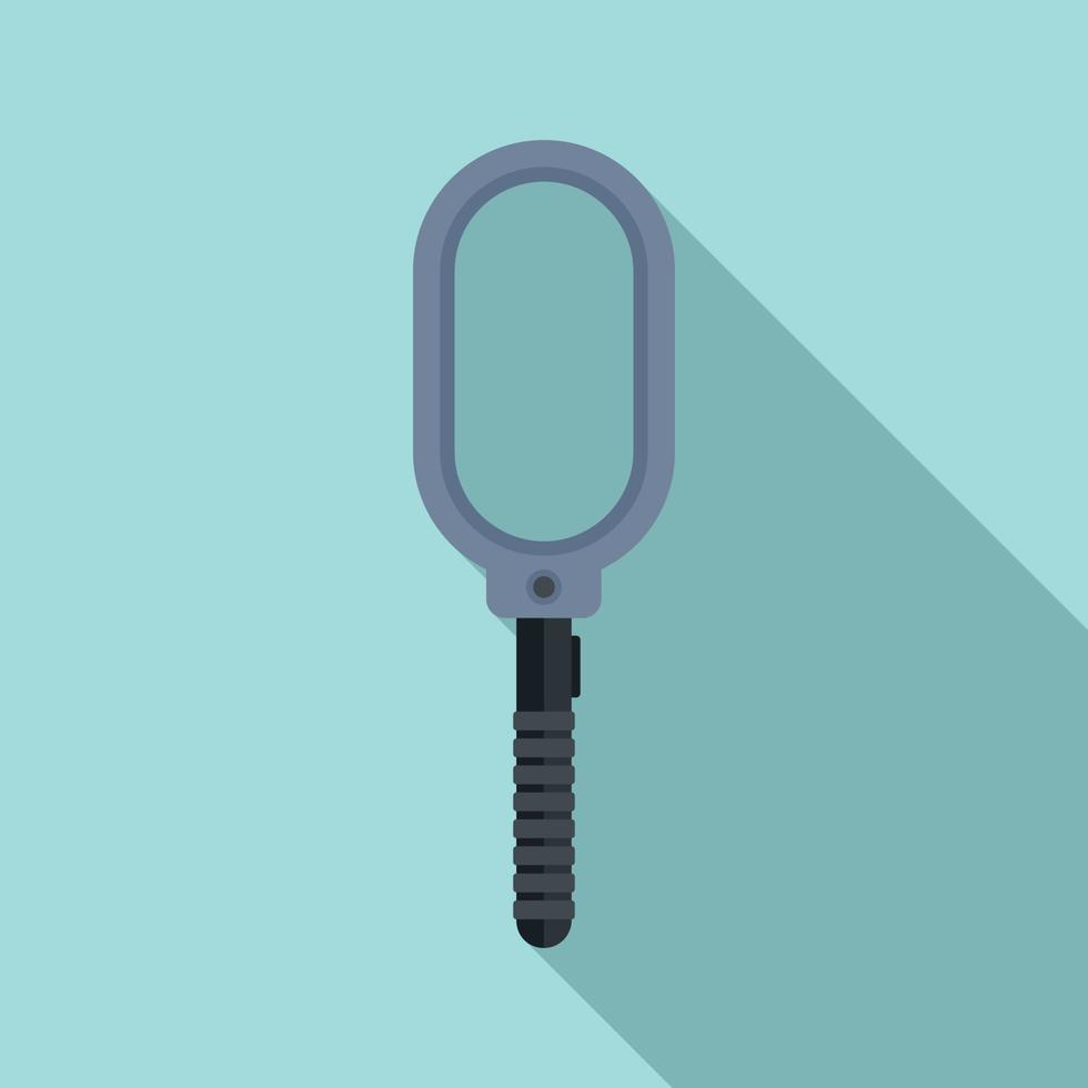 Metal detector device icon, flat style vector