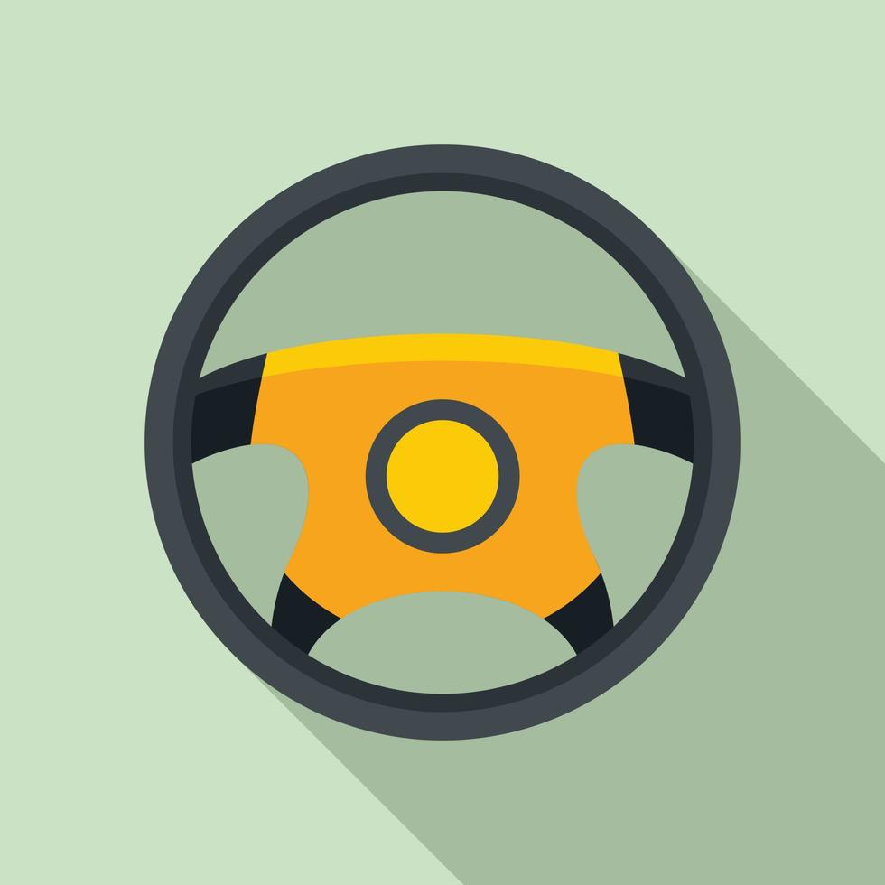 Steering wheel accessories icon, flat style vector