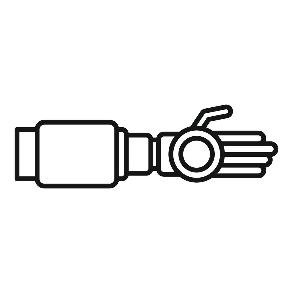 Prosthetic arm icon, outline style vector