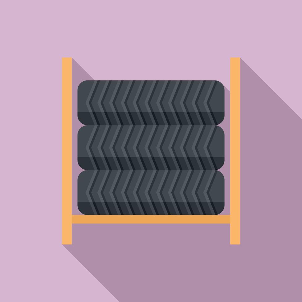 Tire rack icon, flat style vector