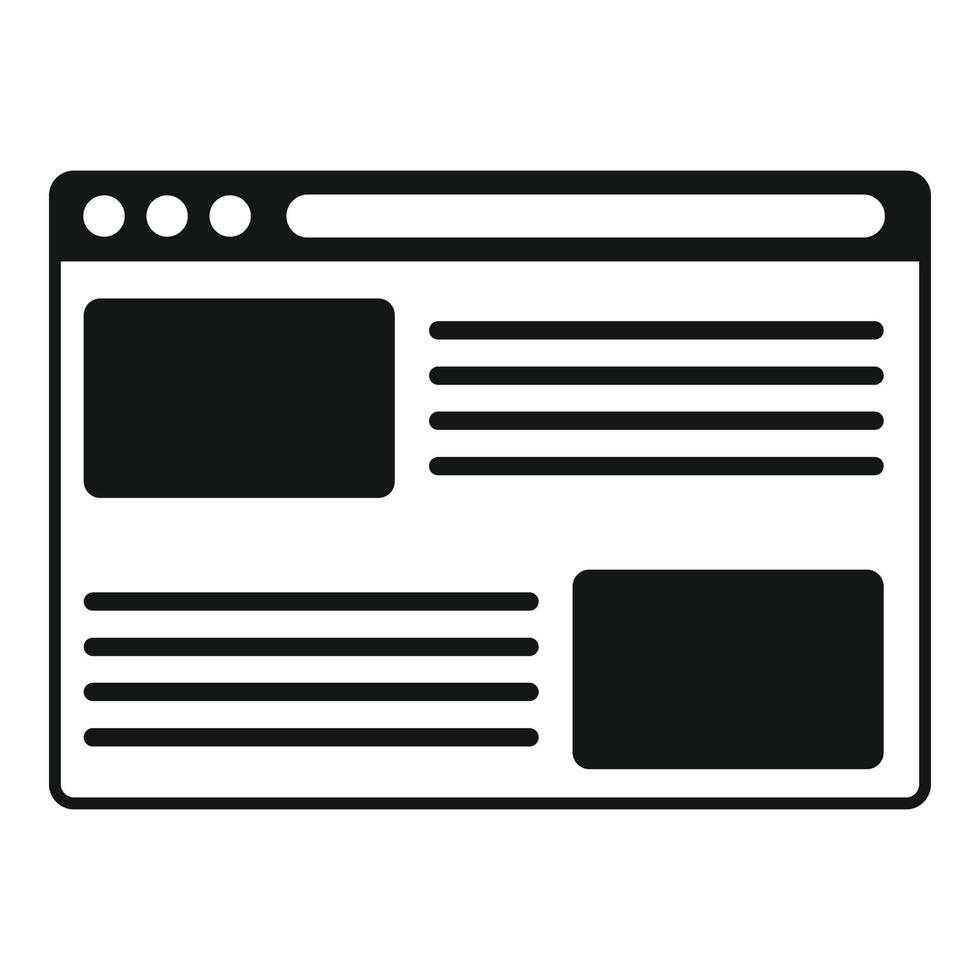 Affiliate marketing web page icon, simple style vector
