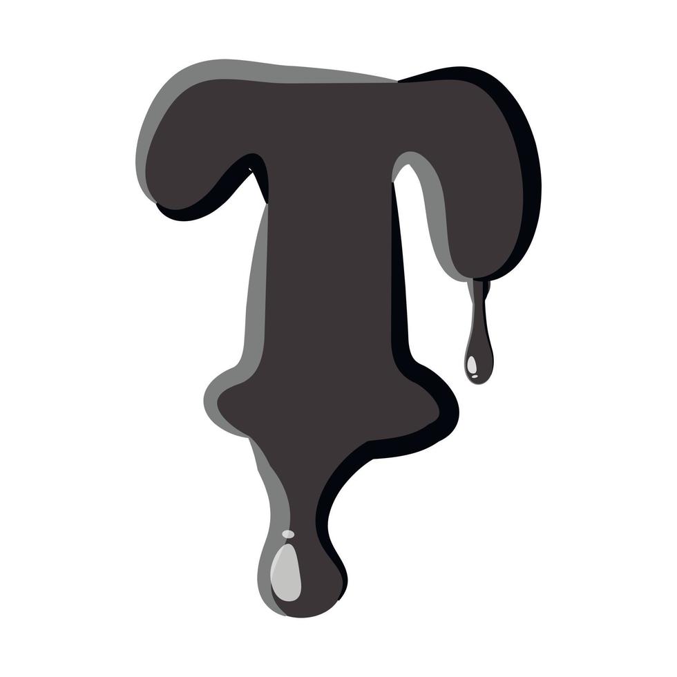 T letter isolated on white background vector