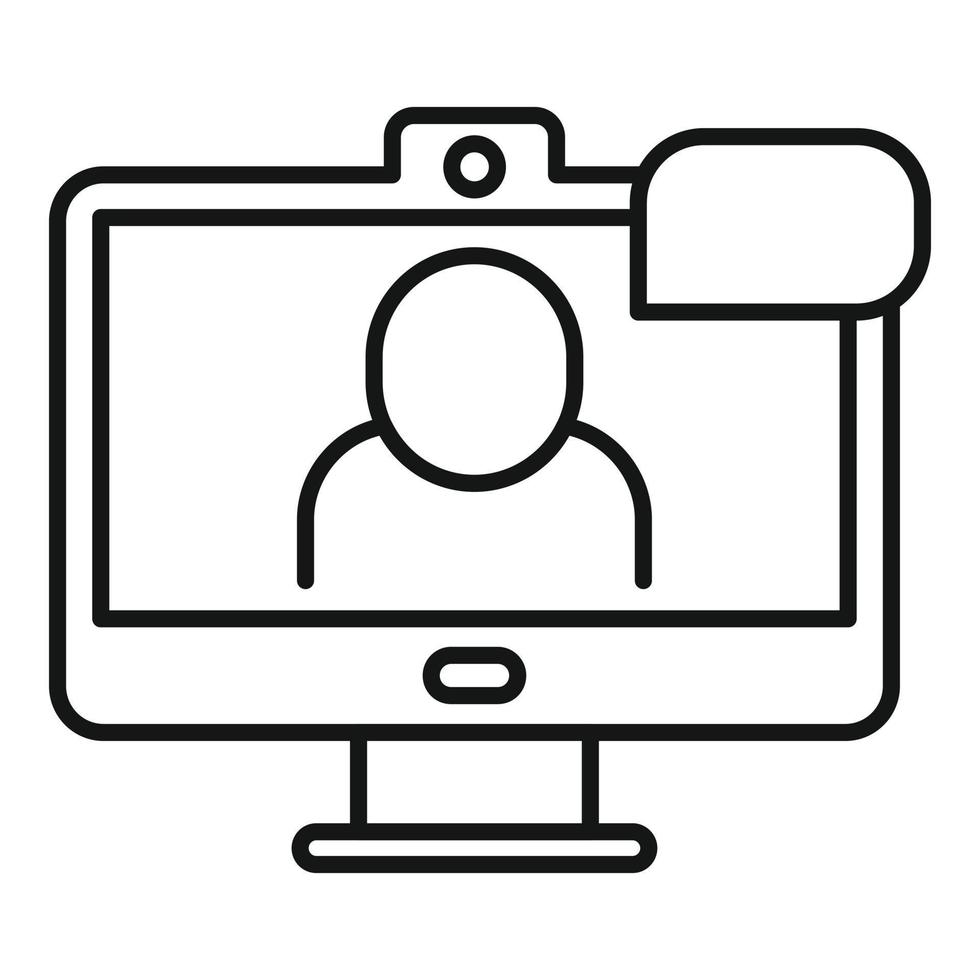 Hd online meeting icon, outline style vector