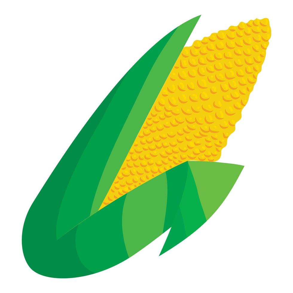 Corn icon, cartoon style vector