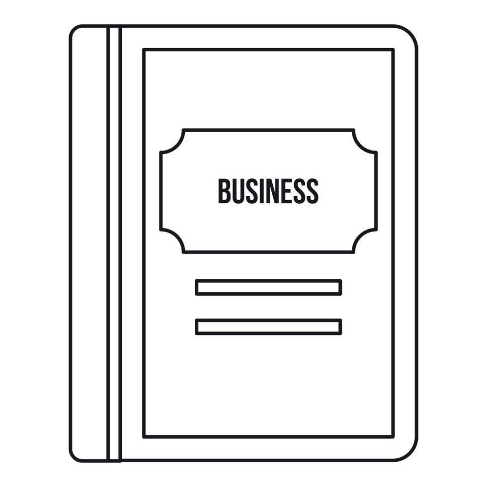 Business book icon, outline style vector