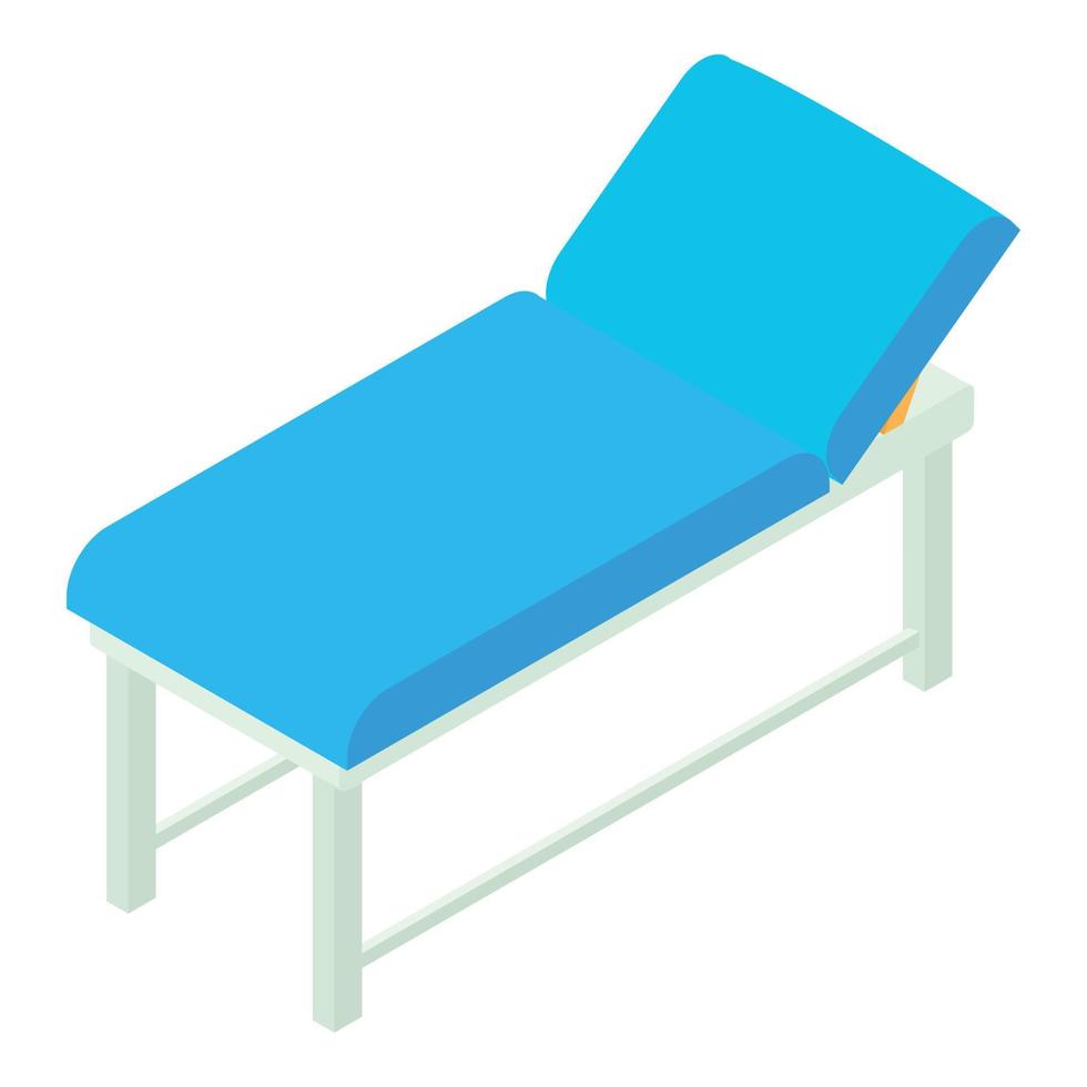 Medical bed icon, isometric 3d style vector