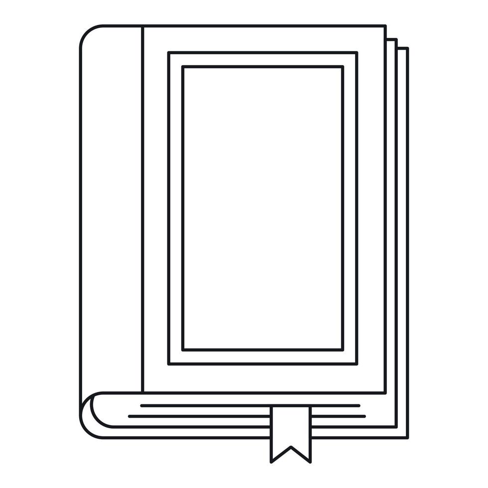 Book icon, outline style vector