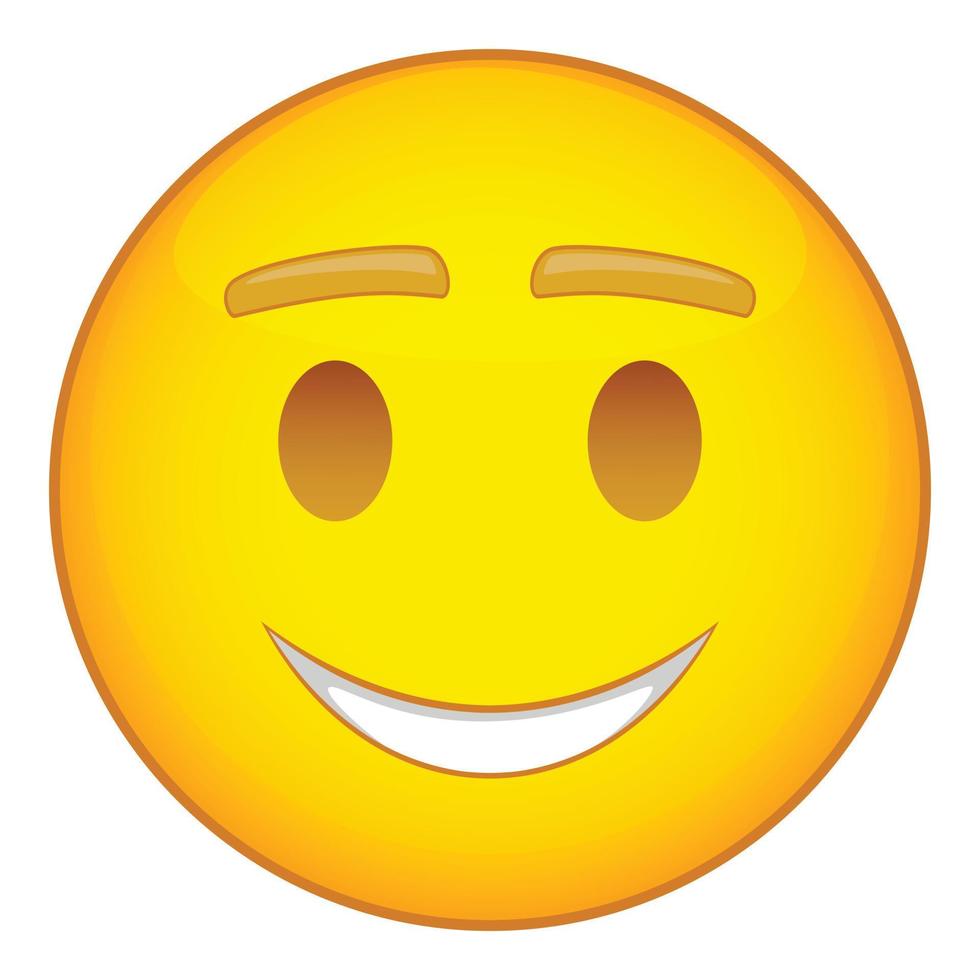 icono de emoticono feliz sonriente, estilo de dibujos animados vector