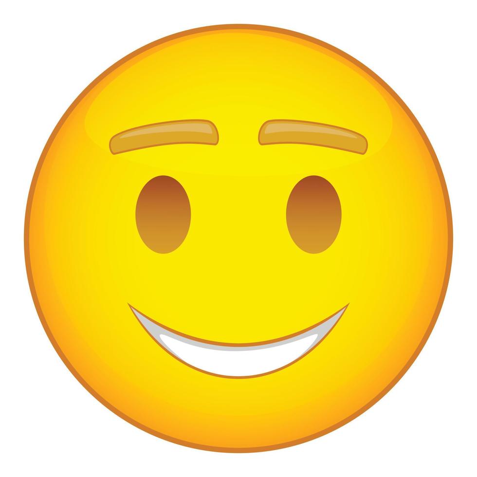 Smiling happy emoticon icon, cartoon style vector