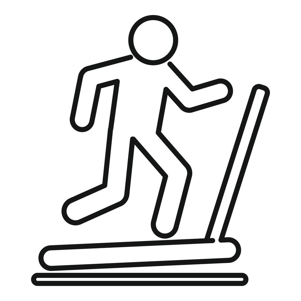 Run treadmill icon, outline style vector