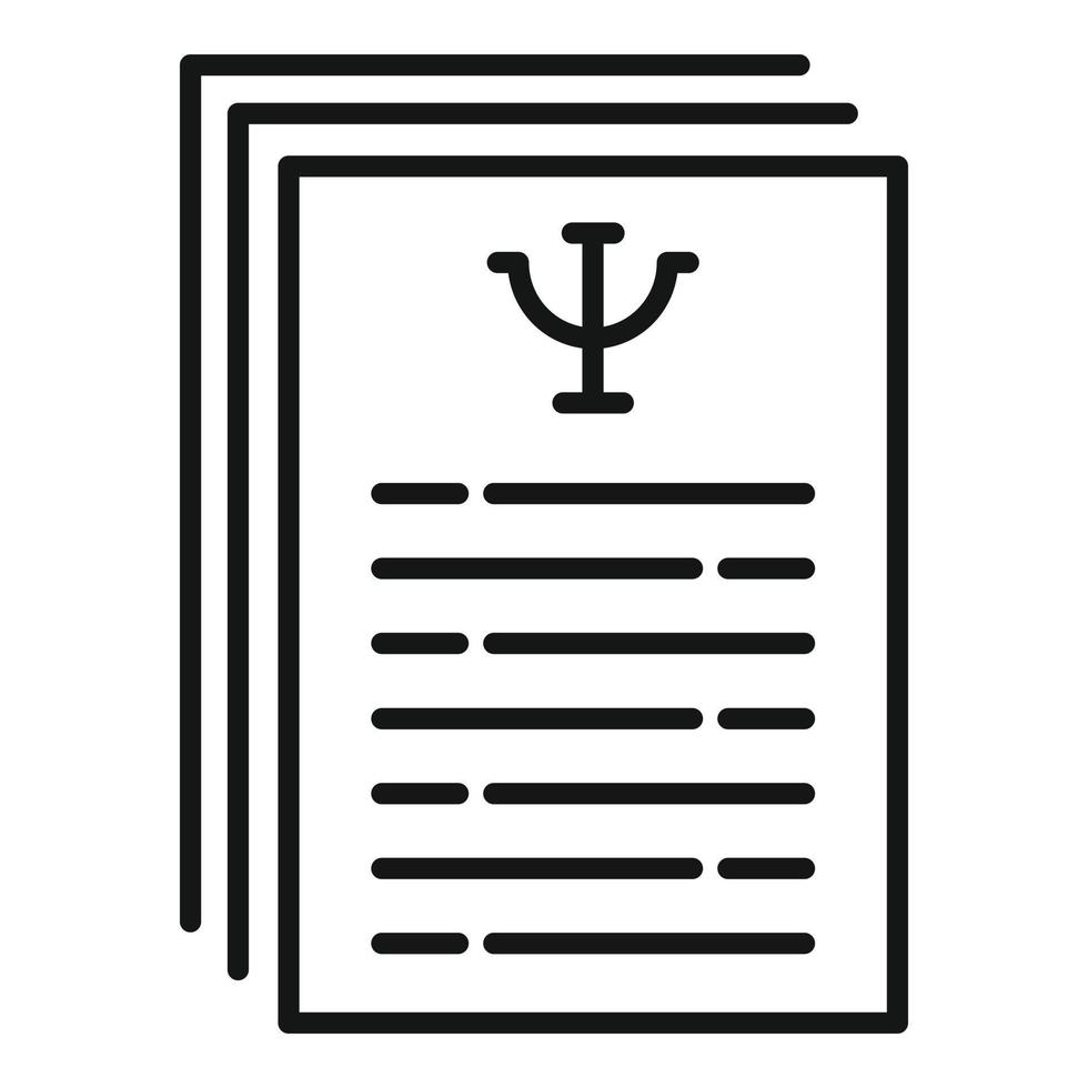 Psychological support contract icon, outline style vector