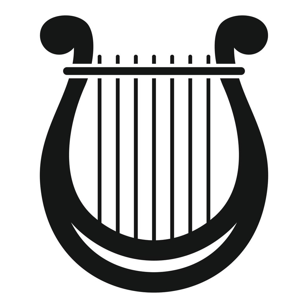 Harp festival icon, simple style vector
