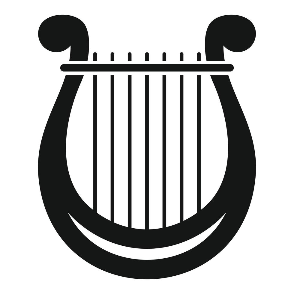 Harp festival icon, simple style vector