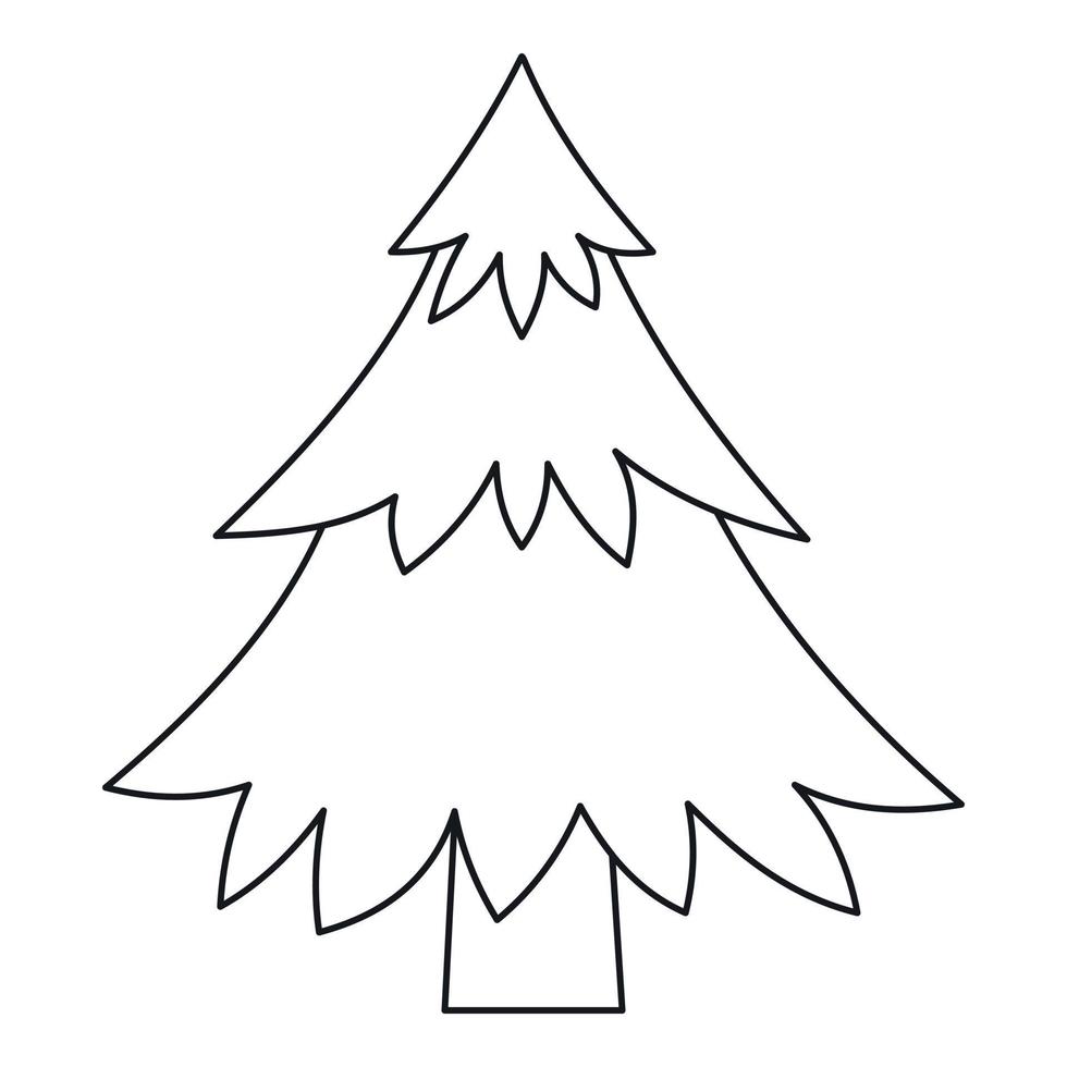 Fir tree icon, outline style vector