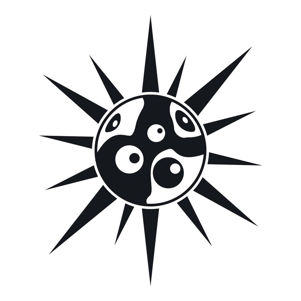Round cell virus icon, simple style vector